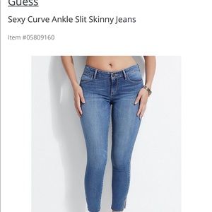 Wanted!😬..guess sexy curve ankle slit jeans